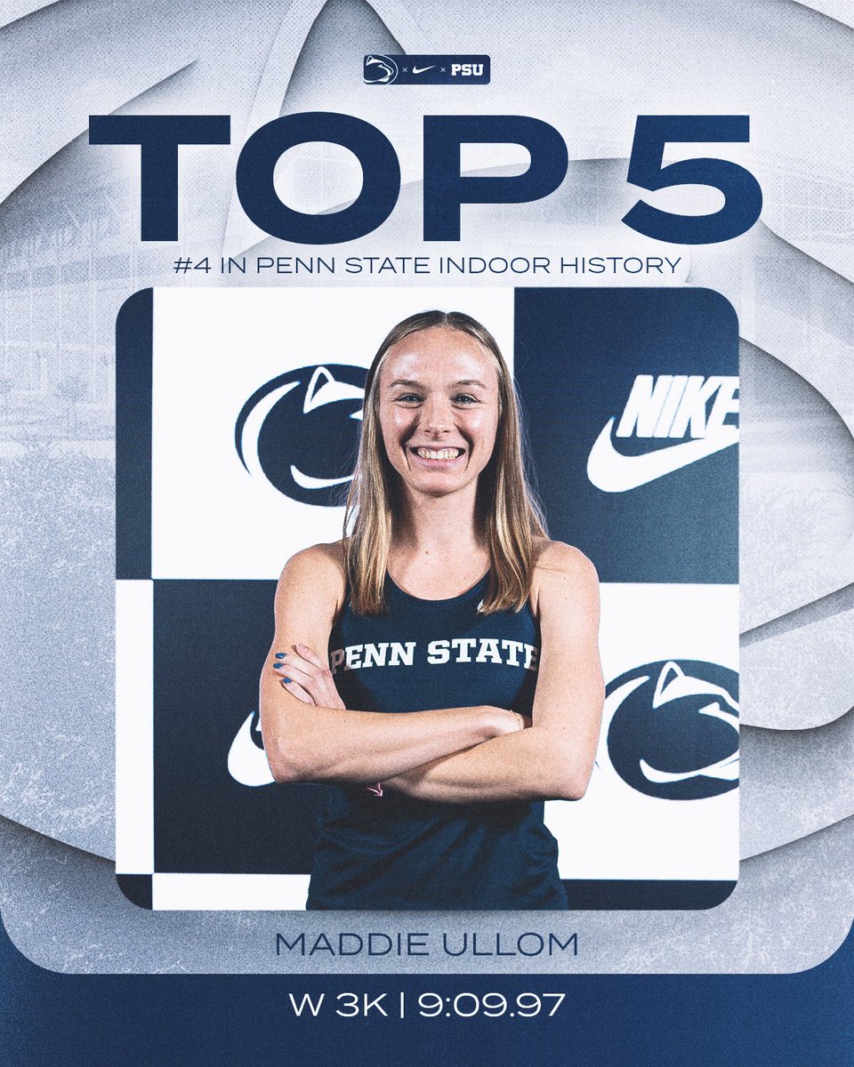 W 3K

Two more top-five program marks‼️

🥇| 9:06.90 PR | Caron
🥈| 9:09.97 PR | Ullom
🥉| 9:20.80 | Kane
4 | 9:26.77 | Toti
5 | 9:32.56 PR | Daniels
6 | 9:33.07 PR | Zubey
10 | 9:40.43 | Dallas

#WeAre | #PSUTF