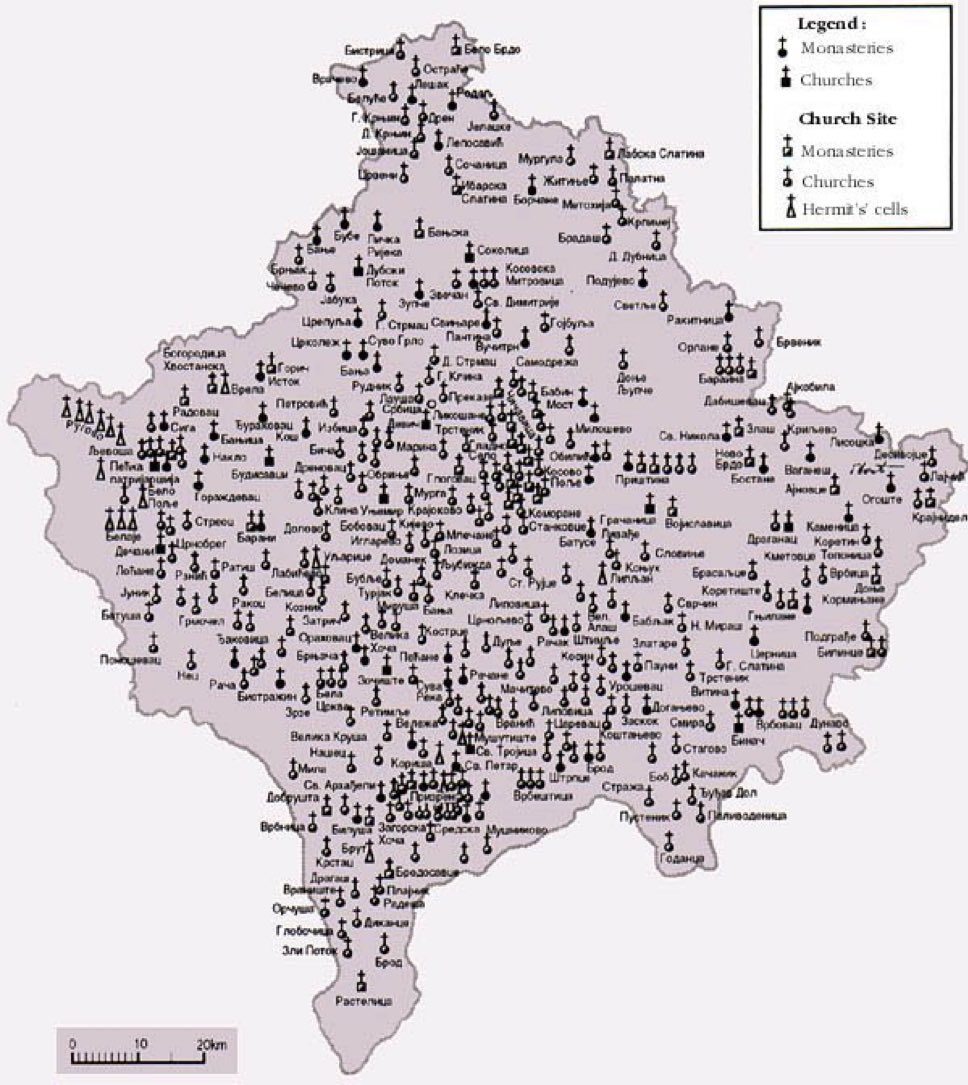 wolfvillage84's tweet photo. This is map of Orthodox Churches on Kosovo. Albanians didn’t build no one of those churches. Serbs built all of them. https://t.co/sqjvBLbsKE