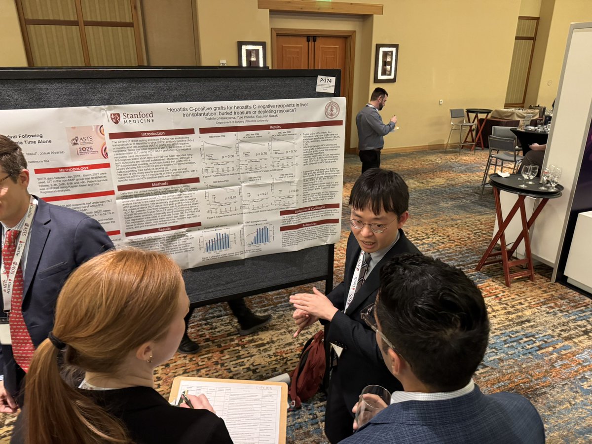 Marc Melcher (@marcmelchermd) on Twitter photo Dr. <a href="/KazuS123456789s/">Kazu Sasaki</a> ‘s mentee, Dr. Toshihiro Nakayama, presented on using Hep-c positive livers in hep-c negative recipients to an engaged audience at the #astswinter. <a href="/StanfordSurgery/">Stanford Surgery</a> <a href="/StanfordAbdTxp/">StanfordAbdTxp</a> #organtransplant <a href="/ASTSChimera/">ASTS</a> Dr. <a href="/KazuS123456789s/">Kazu Sasaki</a> ‘s mentee, Dr. Toshihiro Nakayama, presented on using Hep-c positive livers in hep-c negative recipients to an engaged audience at the #astswinter. <a href="/StanfordSurgery/">Stanford Surgery</a> <a href="/StanfordAbdTxp/">StanfordAbdTxp</a> #organtransplant <a href="/ASTSChimera/">ASTS</a>