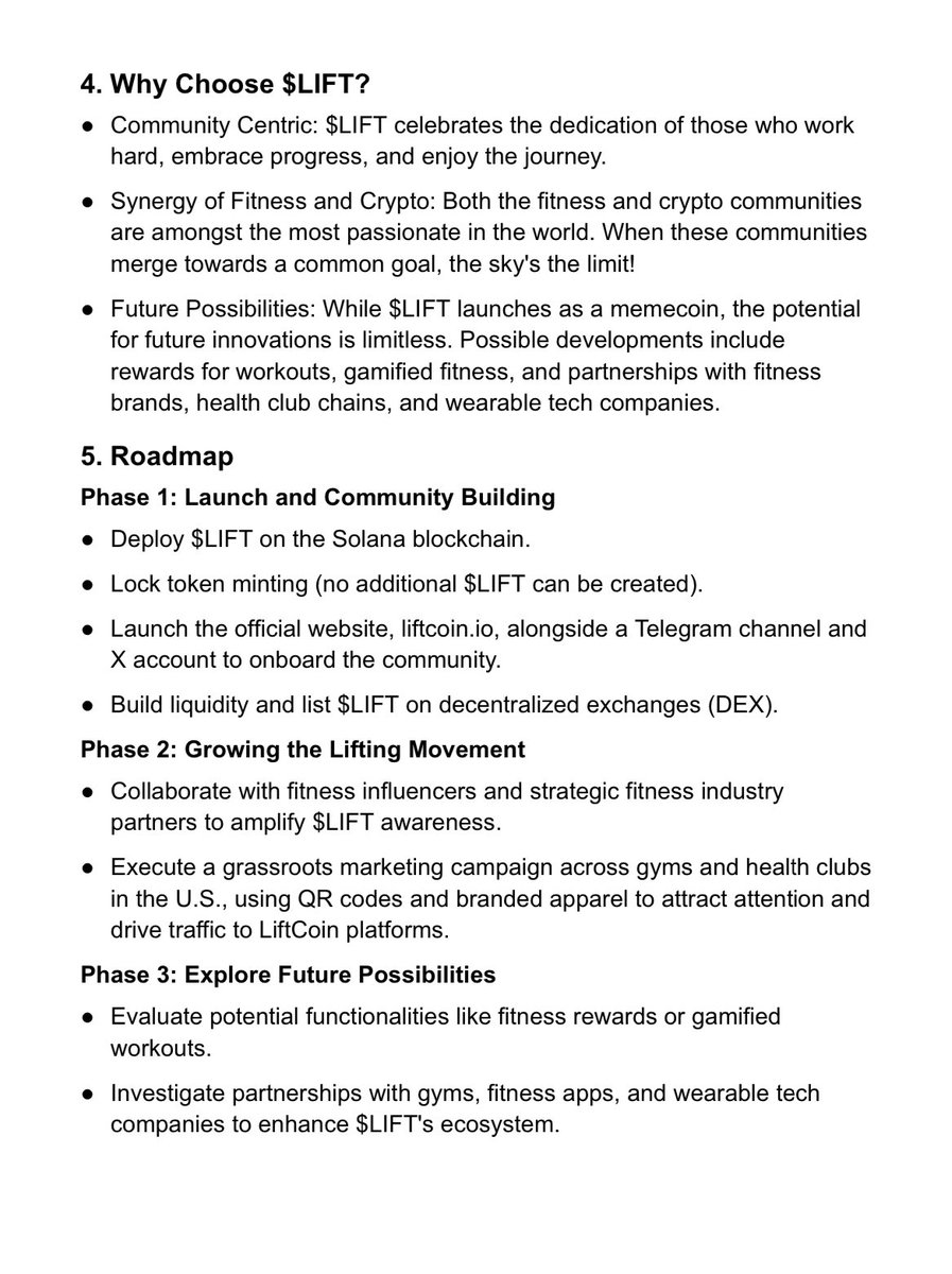 From the $LIFT whitepaper 📄

When the world hears details on Tuesday night 🚀🚀🚀

Be sure to join our spaces event on Tuesday night!

#memecoin #Trumpcoin #Solana