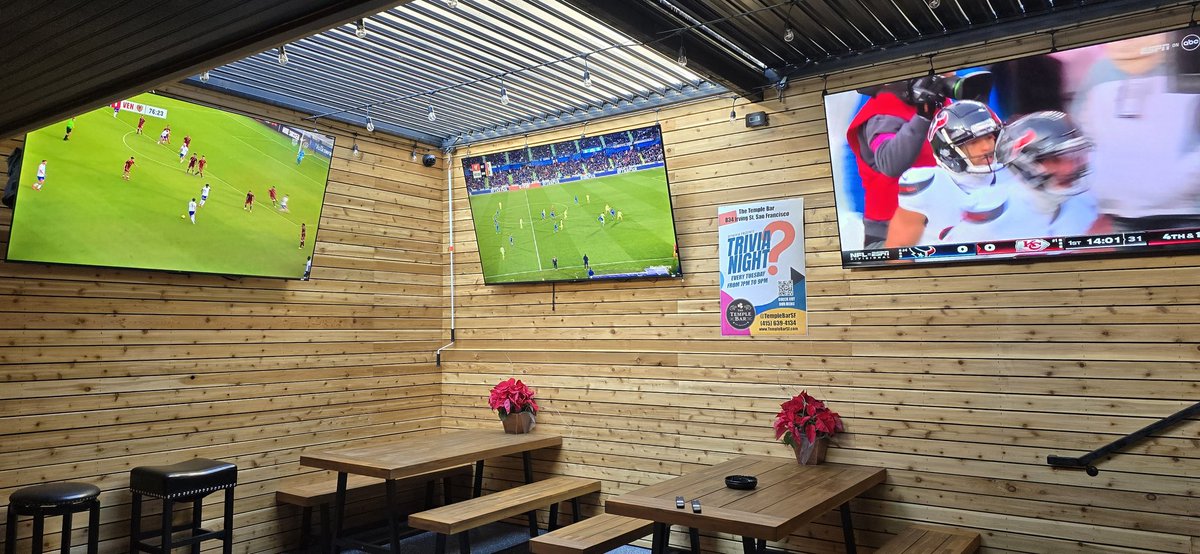 All setup for today's <a href="/USMNT/">U.S. Soccer Men's National Team</a> and <a href="/NFL/">NFL</a> #NFC #AFC Games. Our newly redesigned outdoor patio.