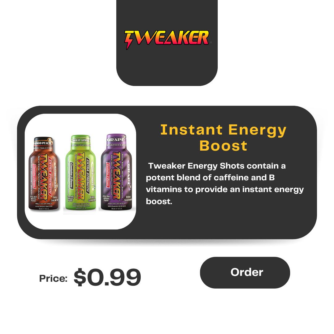 Need an instant pick-me-up? 💥🚀 Tweaker Energy delivers a powerful blend of caffeine and B vitamins to fuel your grind and keep you going strong. 💪⚡ Energy you can count on, anytime, anywhere! 🍇 #InstantEnergyBoost #TweakerPower #StayEnergized