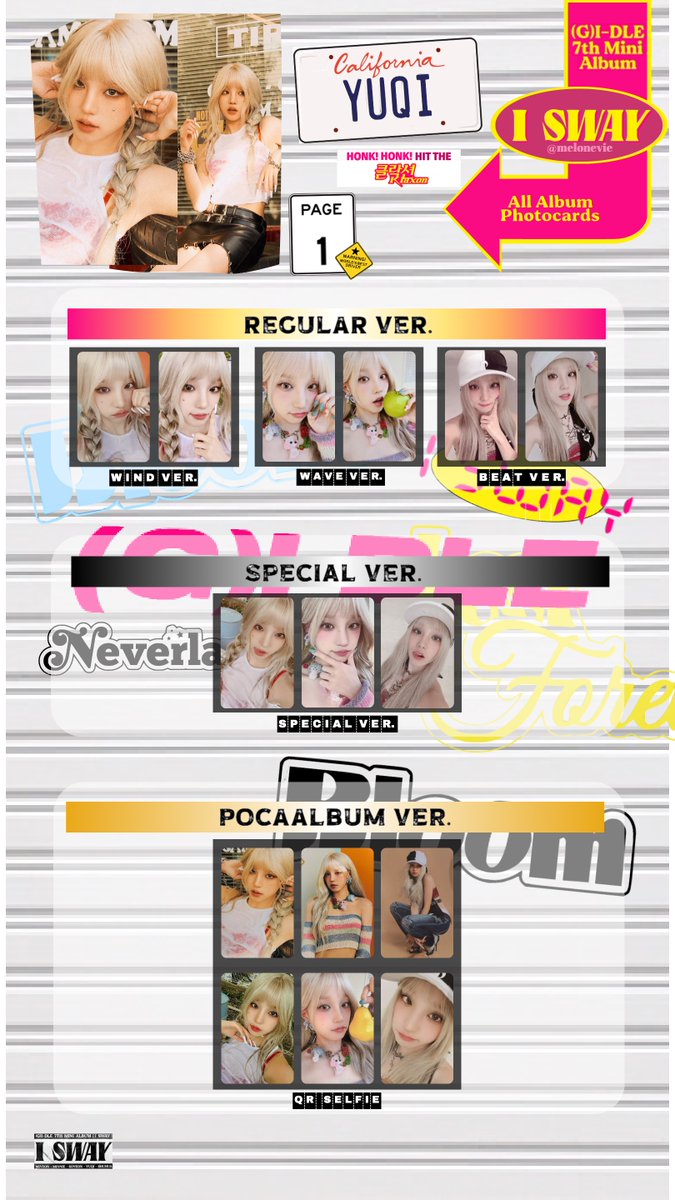 G)I-DLE 'I SWAY' Photocard Template Yuqi + kms3 (v1, v2, v3 and v5