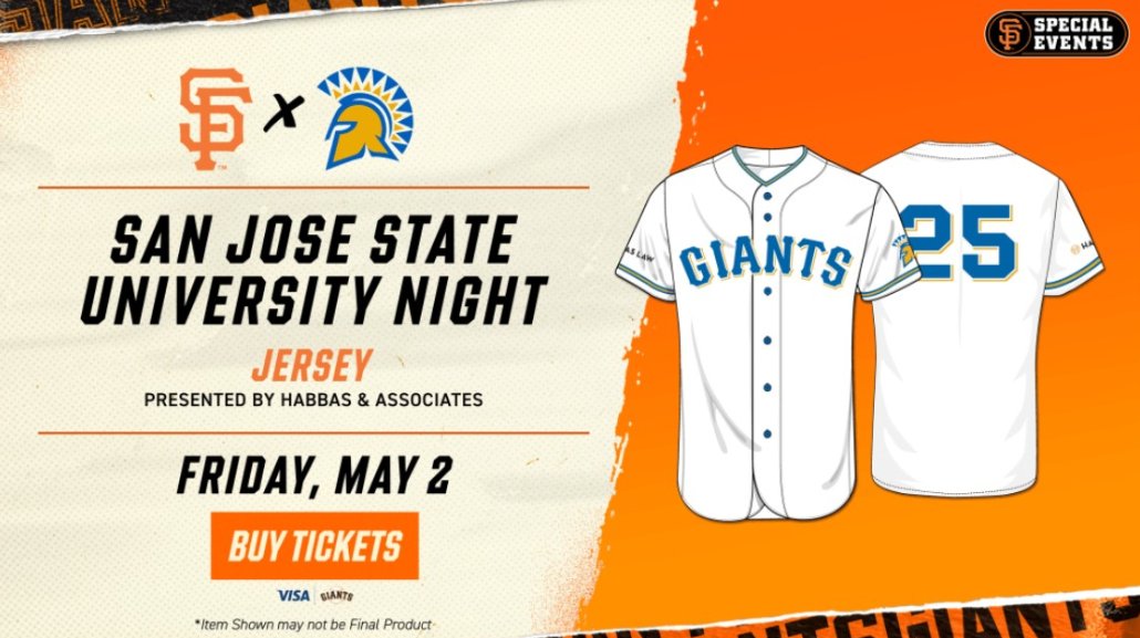 JUST ANNOUNCED! ⚾ Join alumni, students, and faculty for San Jose State Night at Oracle Park on May 2! Enjoy baseball as the Giants face the Rockies! Your purchase includes SJSU Alumni seating and a 30% discount! 

🎟️ fevo-enterprise.com/event/SJSUAlum… 🎟️