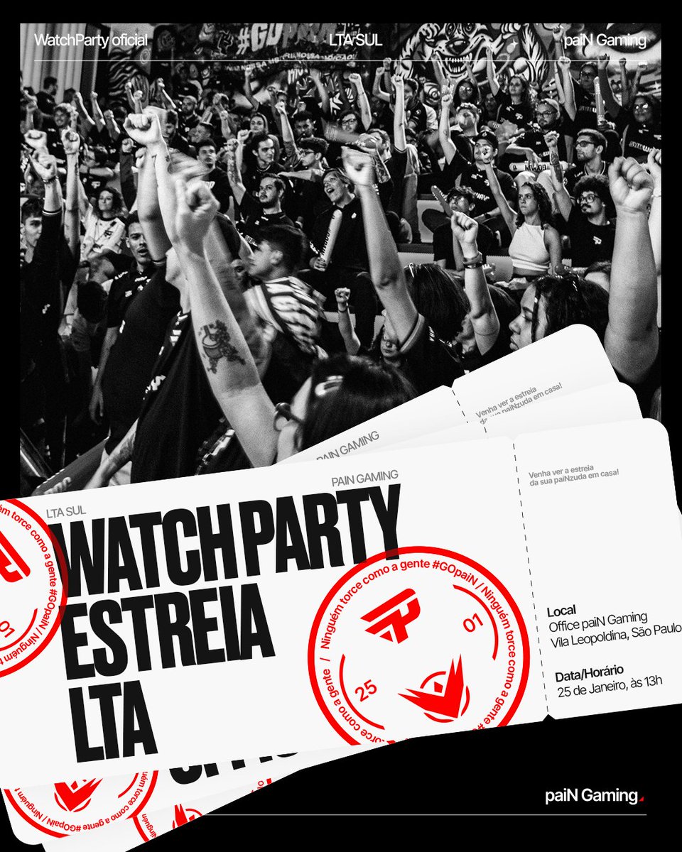 paiNGamingBR's tweet image. QUEM EU VEJO EM CASA? 

está aberto o 1º sorteio do ano com ingressos para a nossa Watch Party NO OFFICE, pela estreia na LTA Sul no sábado (25), às 13h, vs ˡᵒᵘᵈ 🤏

para participar, spamma o #GOpaiN e slg nas regras abaixo 👇