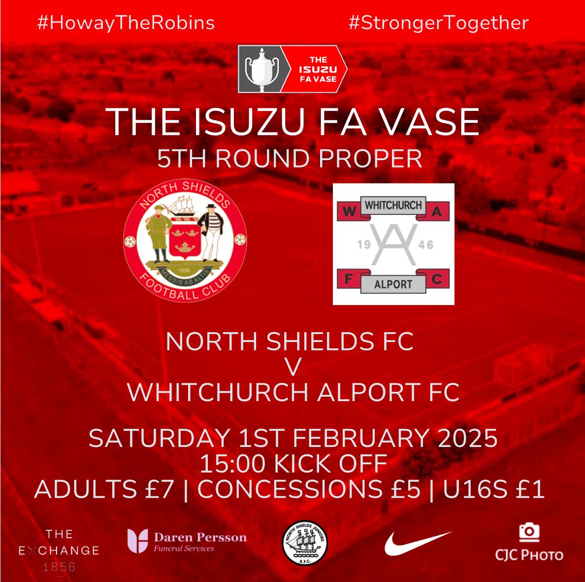 NorthShieldsFC's tweet photo. 🏆 #FAVase 5th Round 

We can confirm that we will host Whitchurch Alport FC in the last 16 of the FA Vase on Saturday 1st February 2025

#HowayTheRobins https://t.co/wELNc9yK4x