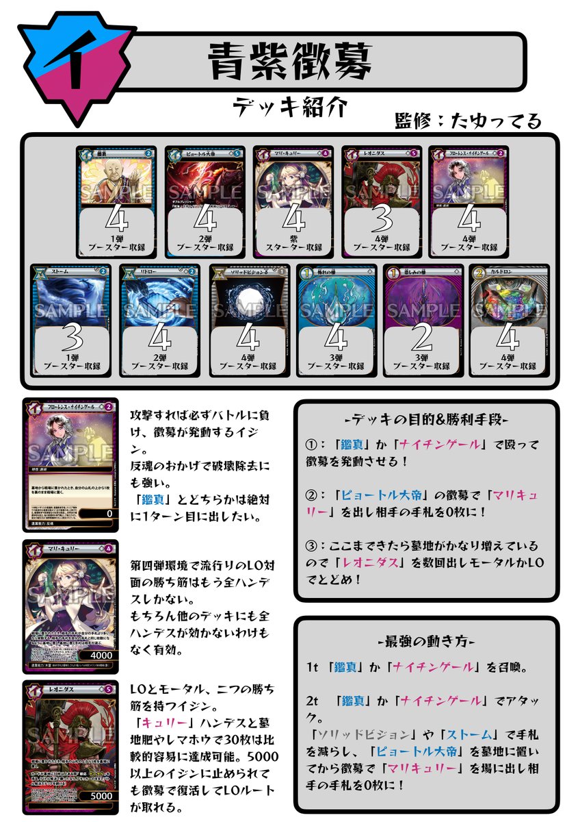 イジンデン デッキ紹介】 「青紫徴募」 監修:@terutayu 使用感動画