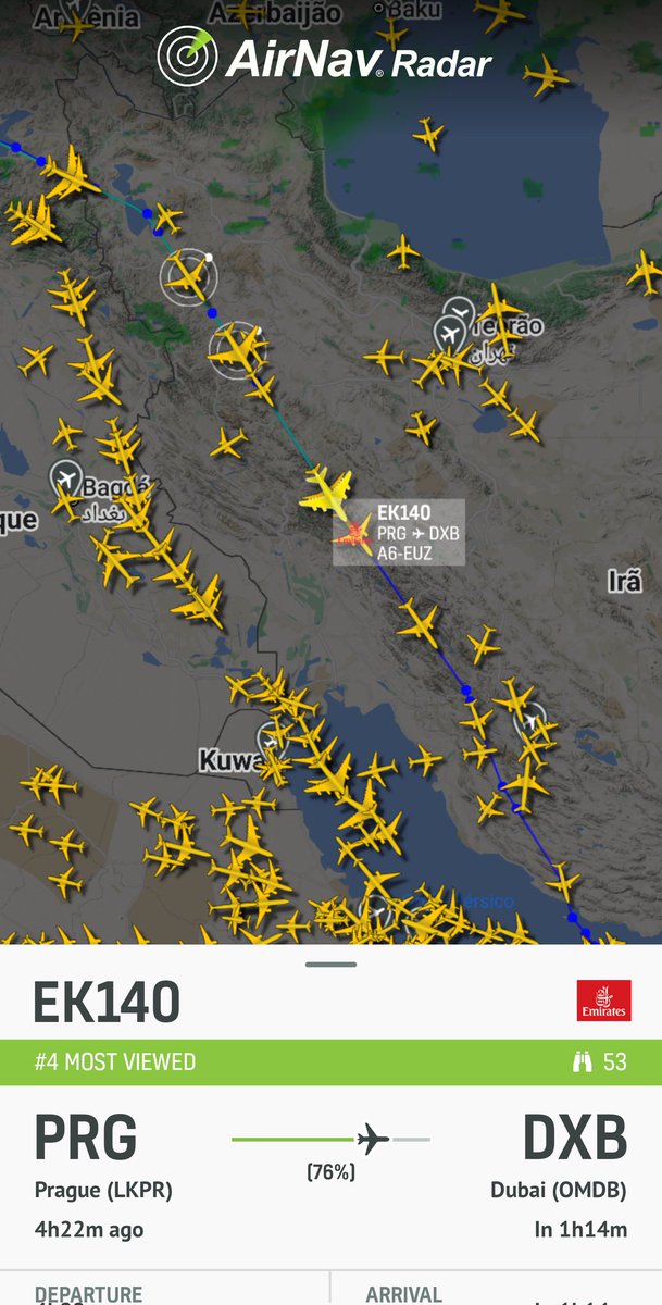 AirNavRadar's tweet photo. 🌍✨ Today's most tracked flight is #EK140, soaring high with an iconic Airbus A380! ✈️
Stay in the loop and follow its journey on AirNav Radar: https://t.co/jCZV3LaEu6
#AviationLovers #AirNav https://t.co/qqDk5Bi22M