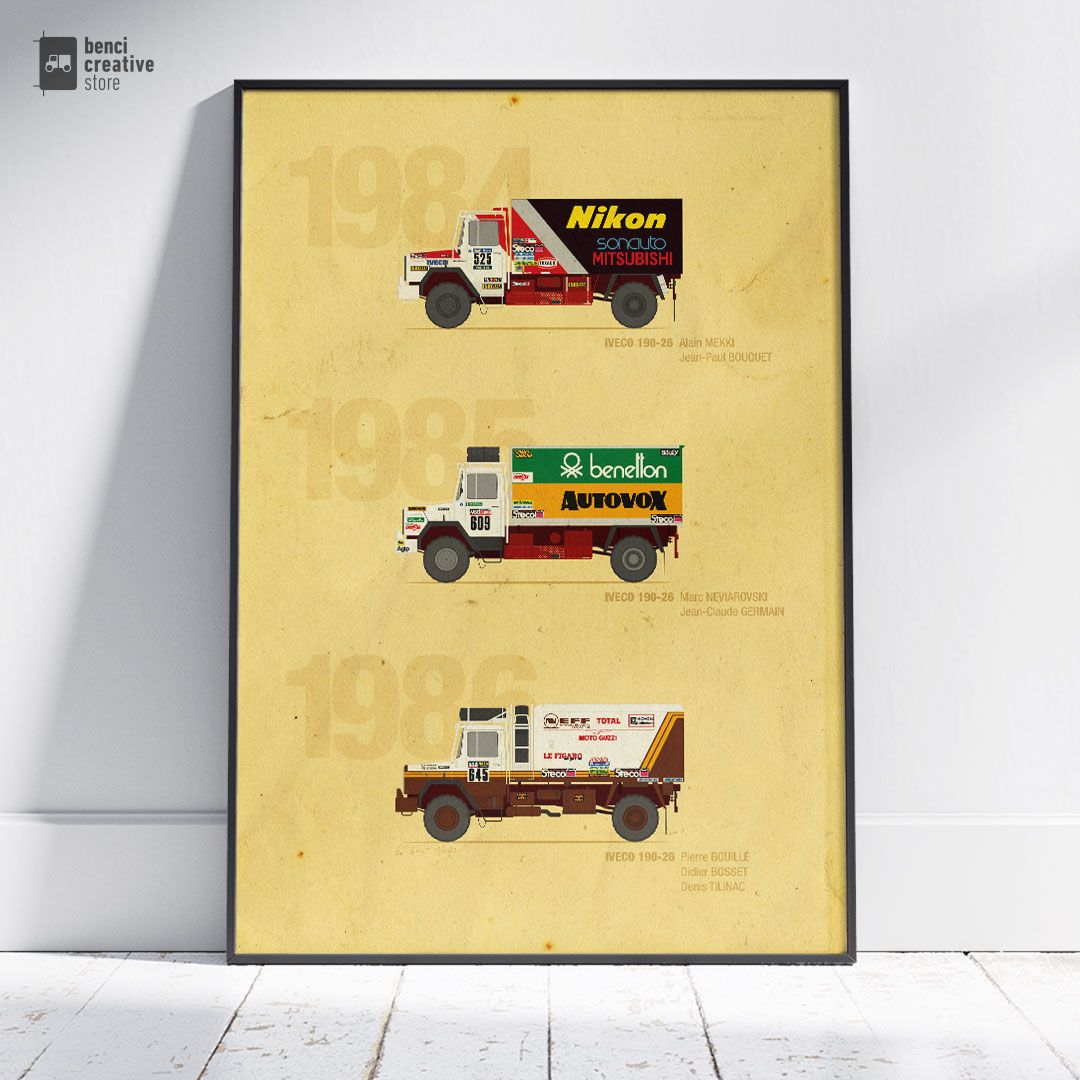 StefanBenci's tweet photo. #IVECO Paris-Dakar 1984-86
Poster with support trucks that started at the Paris-Dakar Rally in 80s.
Download here: https://t.co/CEY1HsHCay
#dakar #dakar2025 #dakarrally @IVECO #classicdakar #dakarclassic #IvecoTruck #Nikon #sonauto #benetton #autovox #Mitsubishi #RalliArt https://t.co/O7aVrbvjcO