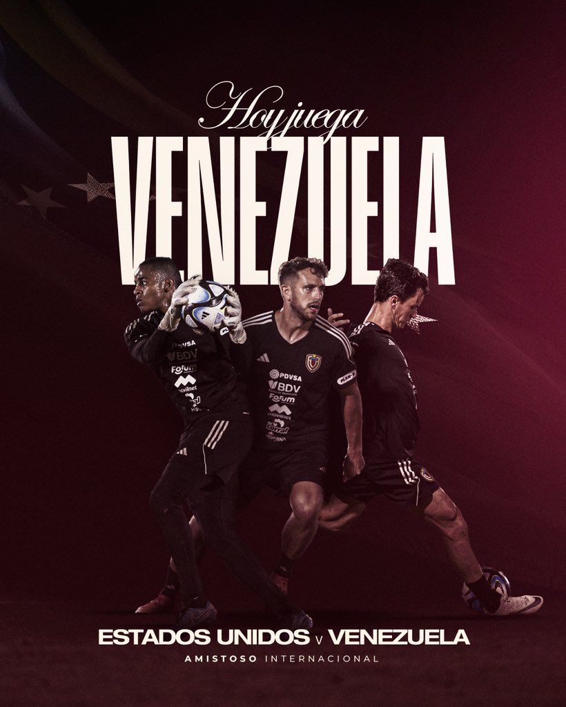 Caracas_FC's tweet photo. ¡𝗛𝗢𝗬 𝗝𝗨𝗘𝗚𝗔 𝗟𝗔 𝗗𝗘 𝗧𝗢𝗗𝗢𝗦! ¡𝗩𝗔𝗠𝗢𝗦 𝗩𝗜𝗡𝗢𝗧𝗜𝗡𝗧𝗢! 🇻🇪

⌚️ 4:00 P.M.
🏟️ Chase Stadium, FL

#SiempreRojo #SiempreVinotinto https://t.co/IcFc1Uj0Xt