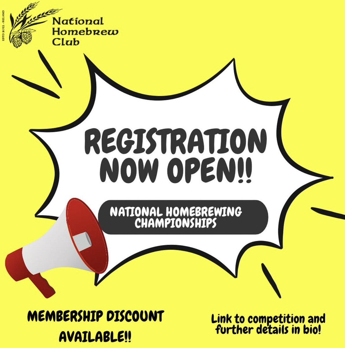 2025 competition is now live! competitions.nationalhomebrewclub.ie