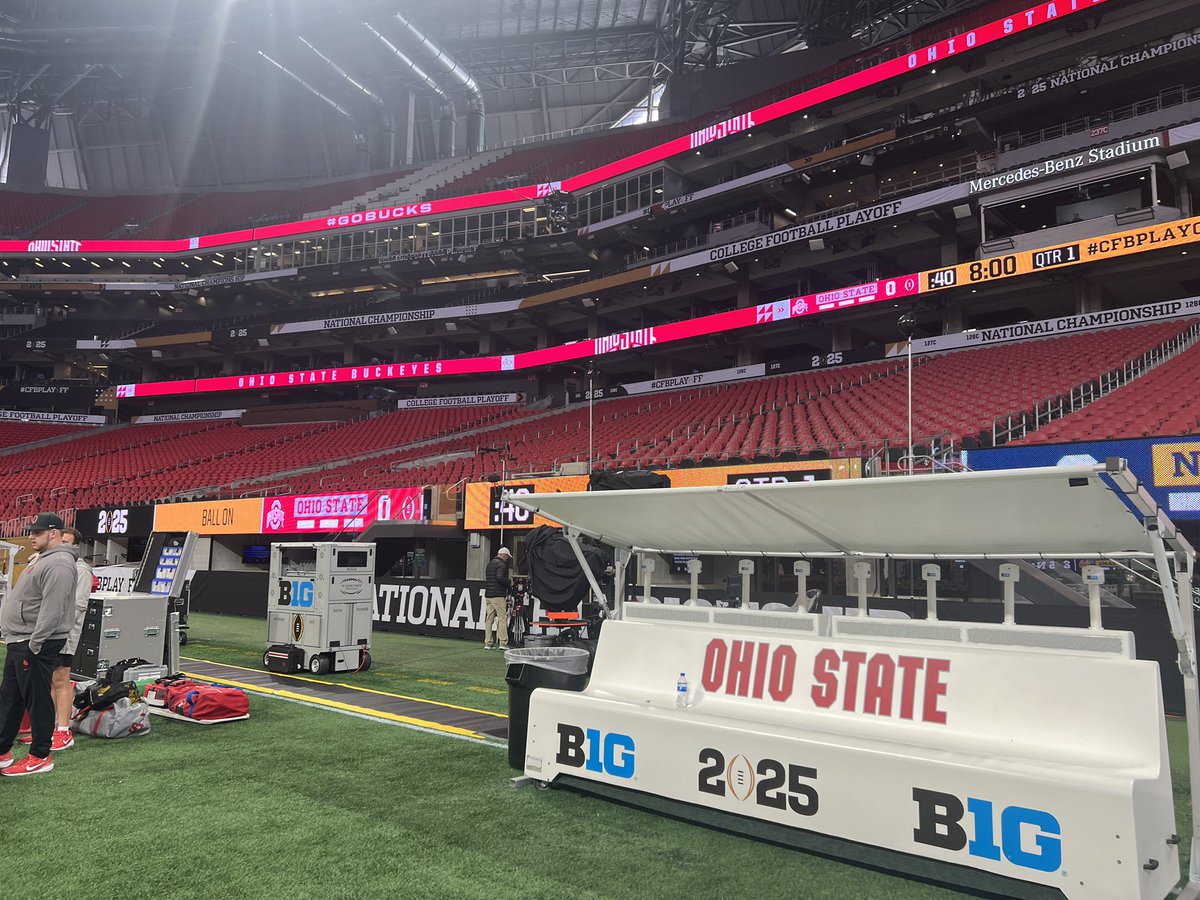 Inside <a href="/MercedesBenz/">Mercedes-Benz</a> Stadium— things are all set and ready to go fro Monday’s #NationalChampionship <a href="/whiotv/">WHIO-TV</a>