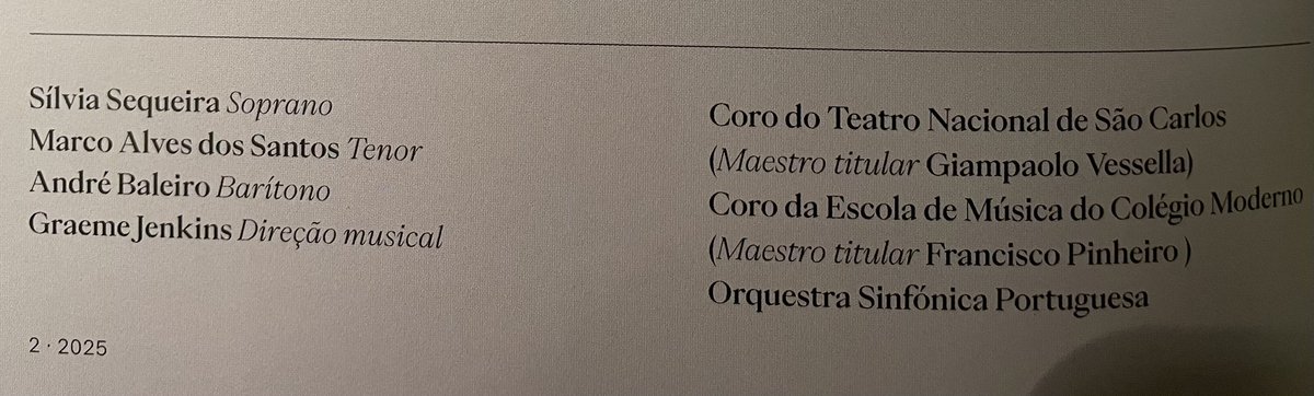 I’m delighted to be at the Teatro Camões for the Teatro Nacional de São Carlos concert performance of Britten’s War Requiem. With Sequeira, Dos Santos, Baleiro, the Coro do TNSC, Coro da Escola de Música do Colégio Moderno, Orquestra Sinfónica Portuguesa. Jenkins conducts