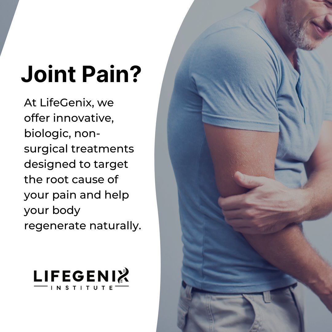 Say Goodbye to Joint Pain—The Natural Way!
📅 Call 972-236-3333 or visit hubs.li/Q030_bz00 to schedule your scan now and take the first step toward a healthier tomorrow.

#LifeGenix #JointPainRelief #Biologics #RegenerativeTherapy #PainFreeLiving #NonSurgicalTreatment