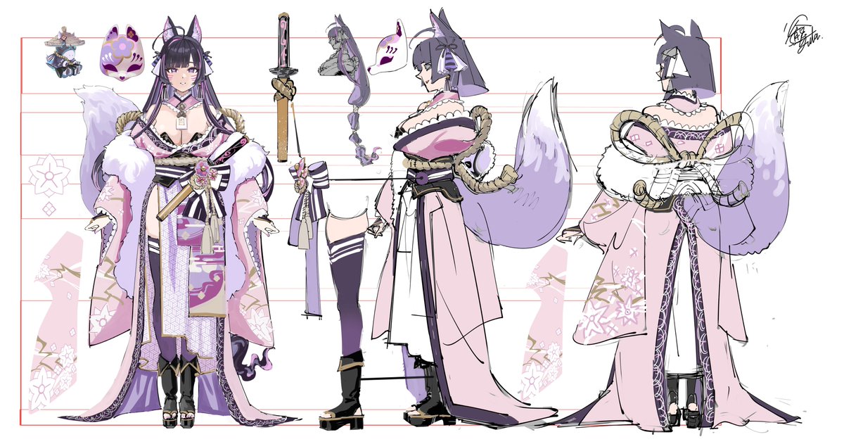 Vtuber「六道ユラ/Yura Rikudou」さんの 再デビューのキーイラスト