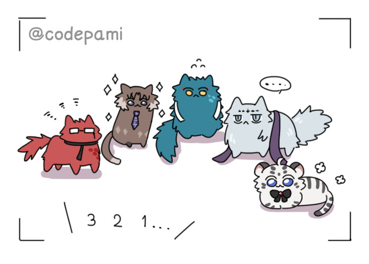codepami's tweet image. 📸🐱🐯 
#mortefi #XiangliYao #jiyan #calcharo #Lingyang #wuwa