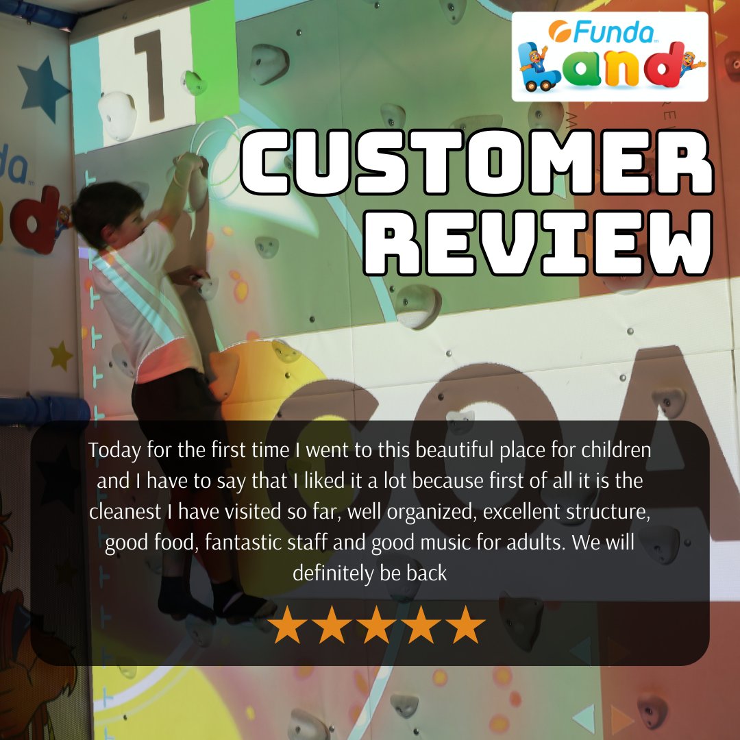 🌟 Thank you for this glowing review! 🌟

💙 This is why we do what we do at FUNDA LAND – creating a space where kids can explore, play, and laugh while parents can relax and enjoy the atmosphere!

👉 Book now and make memories today!