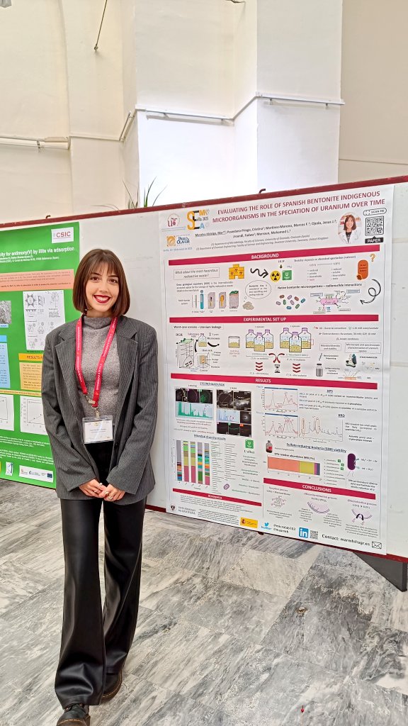 microlab103's tweet image. This week, our postdoctoral researcher @maarmh and PhD student Lidia Generelo presented their work at the #SEMSEA2025 National Congress in the beautiful city of Seville 🌞
It's always a pleasure to meet and learn from experts!
#SEMSEA2025 #Research #microorganisms #bentonite
