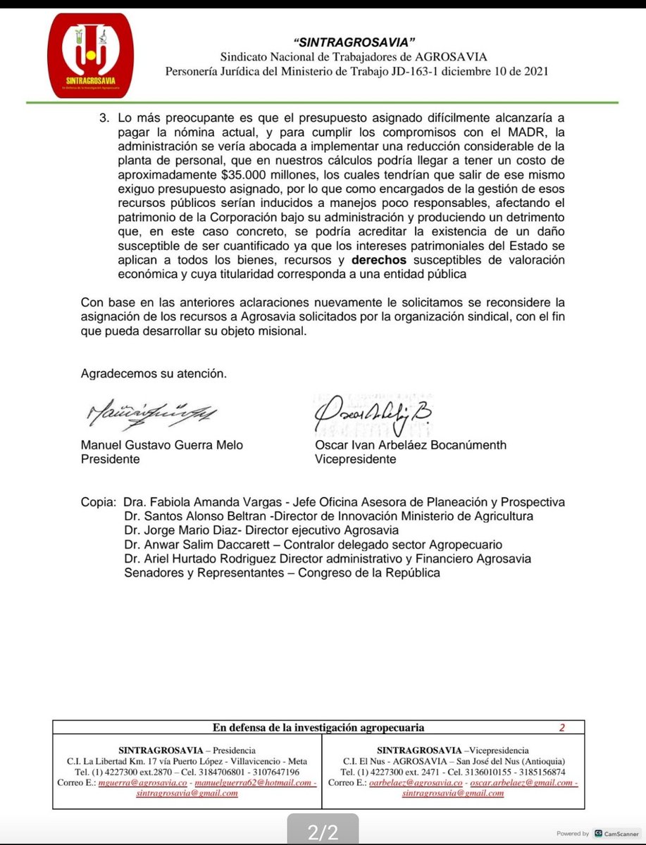 ManuelG22060167's tweet image. Excelente la compra y adjudicación de tierras, pero sin investigación y tecnología no se puede esperar buenos resultados para seguridad Agroalimentaria de los colombianos.

"Se requiere más presupuesto para la investigación Agropecuaria que hace AGROSAVIA"