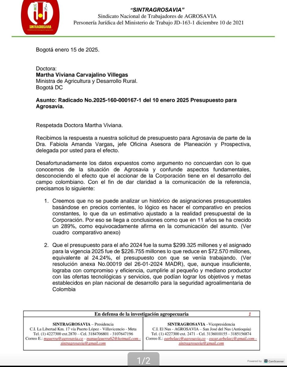 ManuelG22060167's tweet image. Excelente la compra y adjudicación de tierras, pero sin investigación y tecnología no se puede esperar buenos resultados para seguridad Agroalimentaria de los colombianos.

"Se requiere más presupuesto para la investigación Agropecuaria que hace AGROSAVIA"
