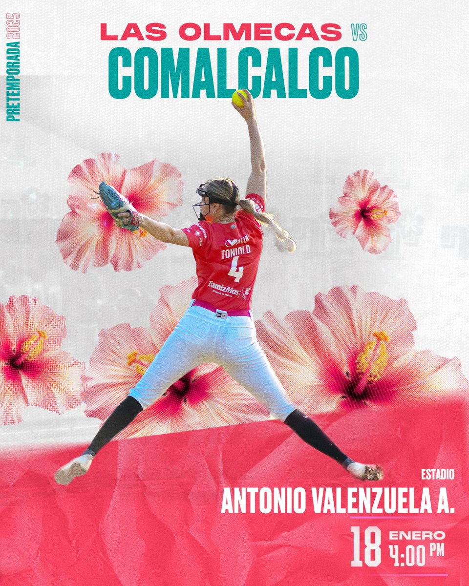 LasOlmecas's tweet photo. Nuestra gira de #Pretemporada continua en la tierra del 🍫 ¡Los esperamos hoy en Comalcalco! 🌺🥎
 
🏟️ Antonio Valenzuela Alamilla
⏰ 4:00pm
🎟️ ¡Entrada Gratis!

#SiempreOlmecas https://t.co/QOzXQ47Mye
