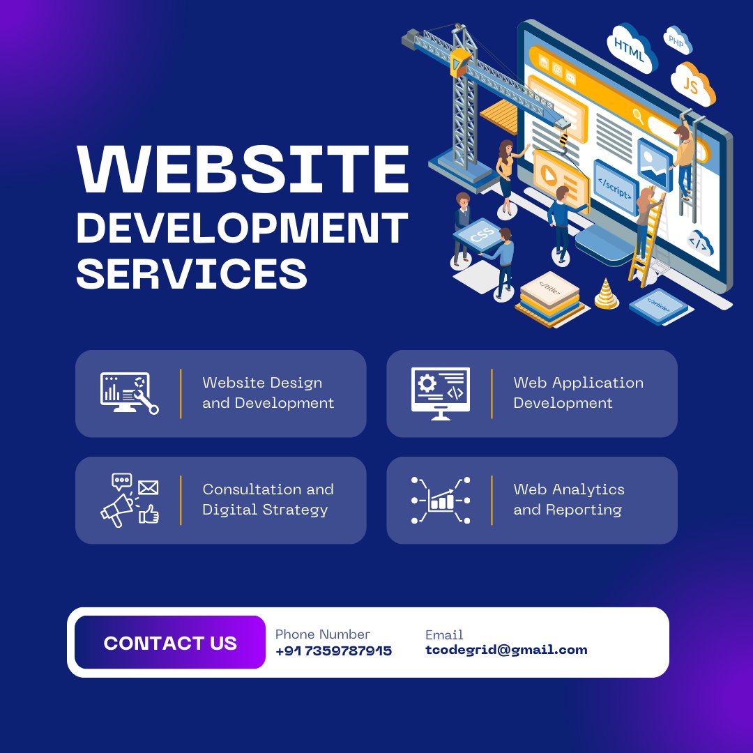 CodeGridT's tweet image. 💻 Website Development Services 🌐
Looking to build or upgrade your website? We've got you covered!
📧 Email us: tcodegrid@gmail.com
📞 Call/WhatsApp: +91 7359787915
📩 DM us now for inquiries!
#WebsiteDevelopment #WebDesign #DigitalSolutions