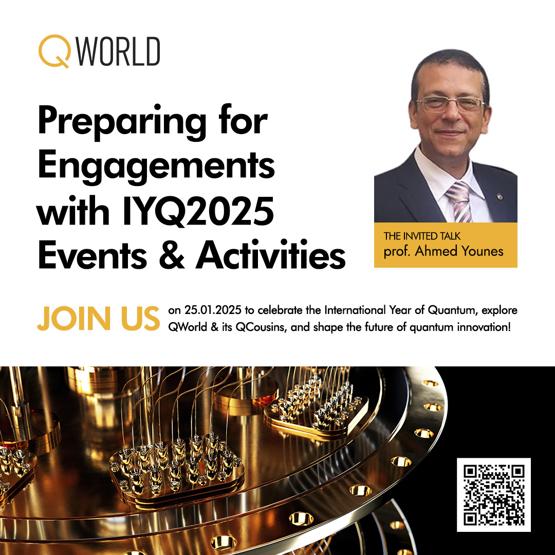 We've started sending invitations for the first online QWorld Annual Meeting qworld.net/qworld-annual-… ! 

Join us to listen to interesting talks such as "Preparing for Engagements with IYQ2025 Events and Activities" that will be given by prof. Ahmed Younes.