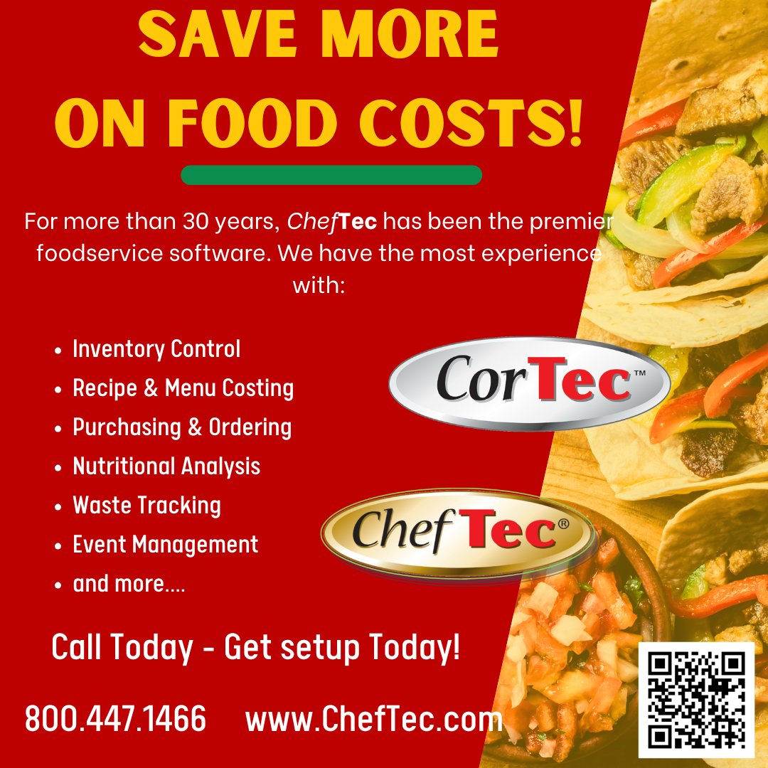 ChefTec and CorTec Software for Foodservice Ops tweet media