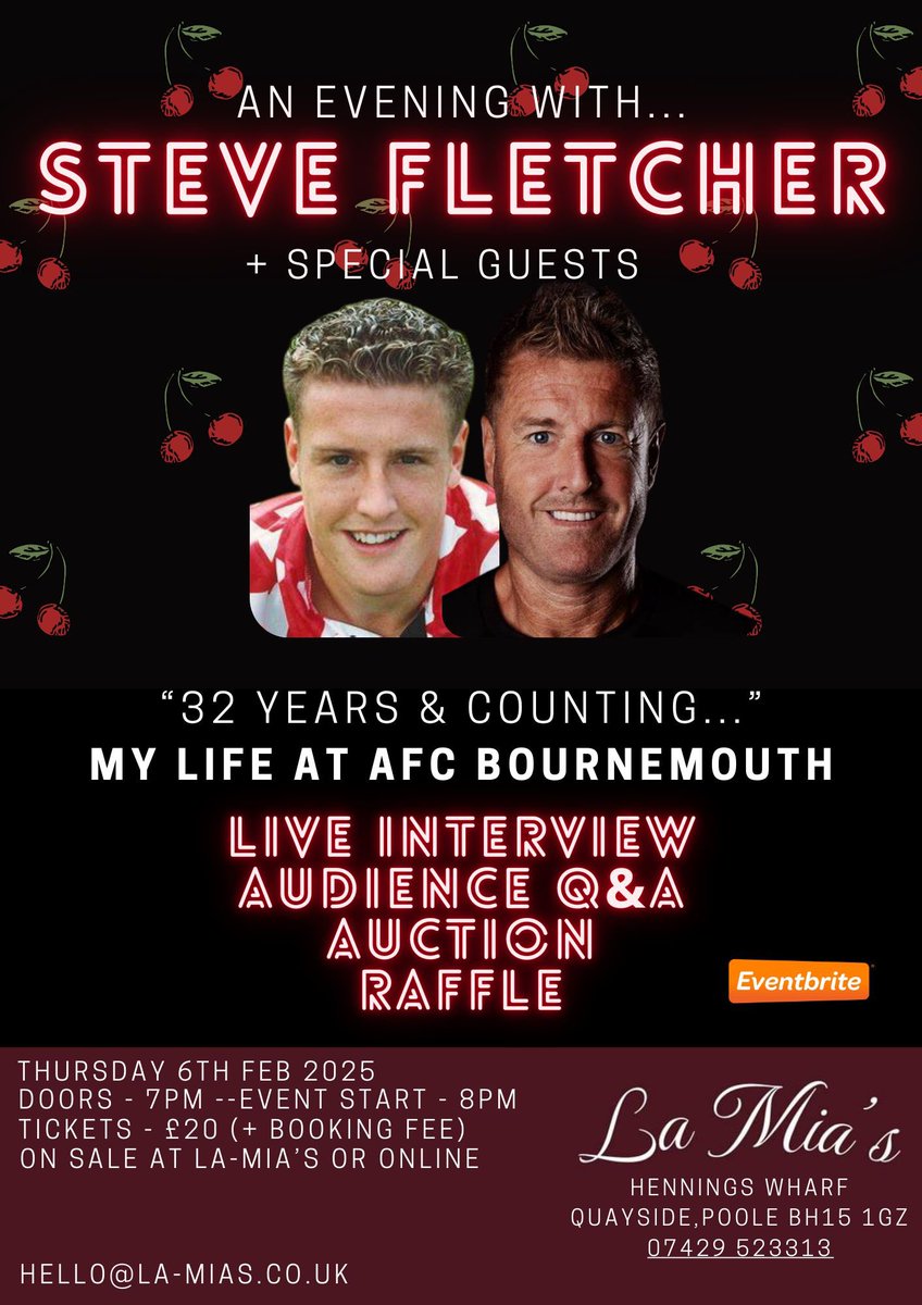 A few old team mates will be joining me with some signed AFCB giveaways, AFCB quiz, favourite all time 11, interview with Q&amp;A from the audience. From Pulis to Eddie and just a few others in between 😉 #afcb #afcbournemouth <a href="/afcbournemouth/">AFC Bournemouth 🍒</a> 💪🏽⚽️🍒