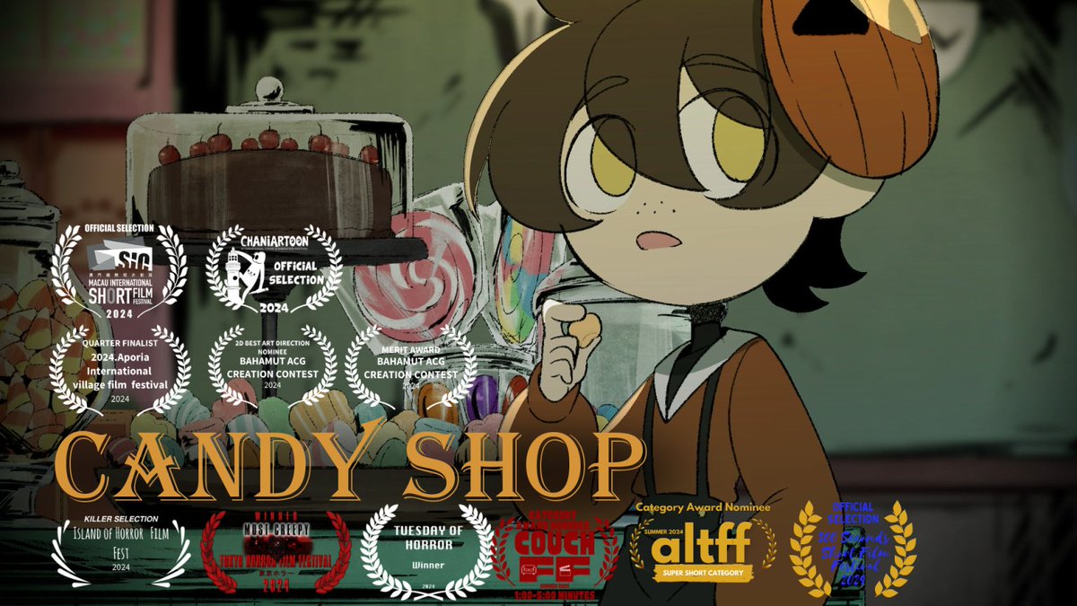 My animated short film "Candy Shop" from last year is public on youtube now!
youtube.com/watch?v=wbF2Gx…

#indieanimation