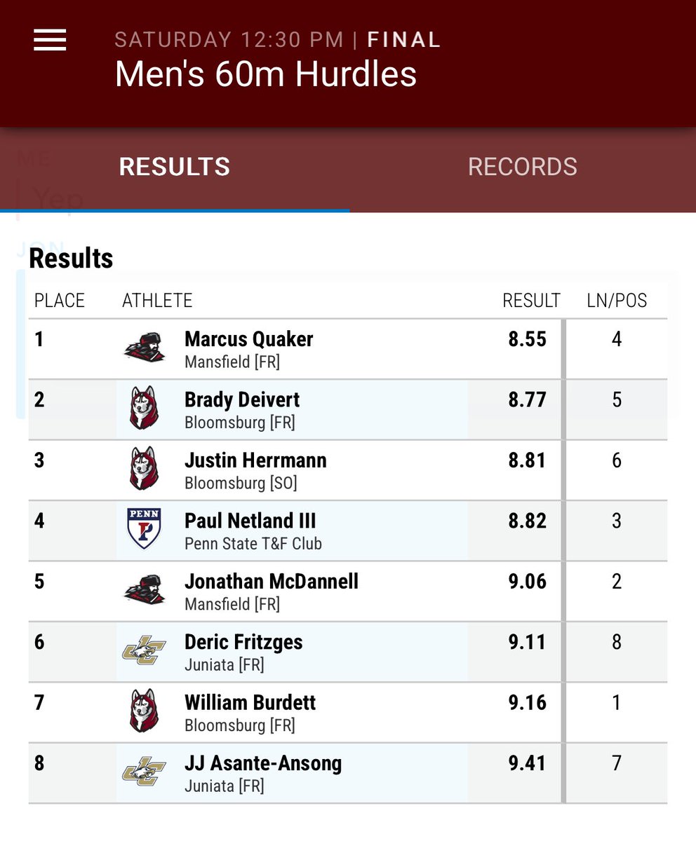 Marcus “Spark” Quaker (@marcus_quaker) on Twitter photo Super blessed to win the 60m hurdles at Susquehanna University!! 8.55sec <a href="/Coach_JEvans/">John Evans</a> <a href="/GoMVB/">GoMVB Sports - Recruit Content for College Coaches</a> <a href="/NP_Recruiting/">National Pros Recruiting</a> <a href="/MansfieldFB/">Mansfield Football</a> <a href="/QuakerTj/">TJ Quaker</a> Super blessed to win the 60m hurdles at Susquehanna University!! 8.55sec <a href="/Coach_JEvans/">John Evans</a> <a href="/GoMVB/">GoMVB Sports - Recruit Content for College Coaches</a> <a href="/NP_Recruiting/">National Pros Recruiting</a> <a href="/MansfieldFB/">Mansfield Football</a> <a href="/QuakerTj/">TJ Quaker</a>