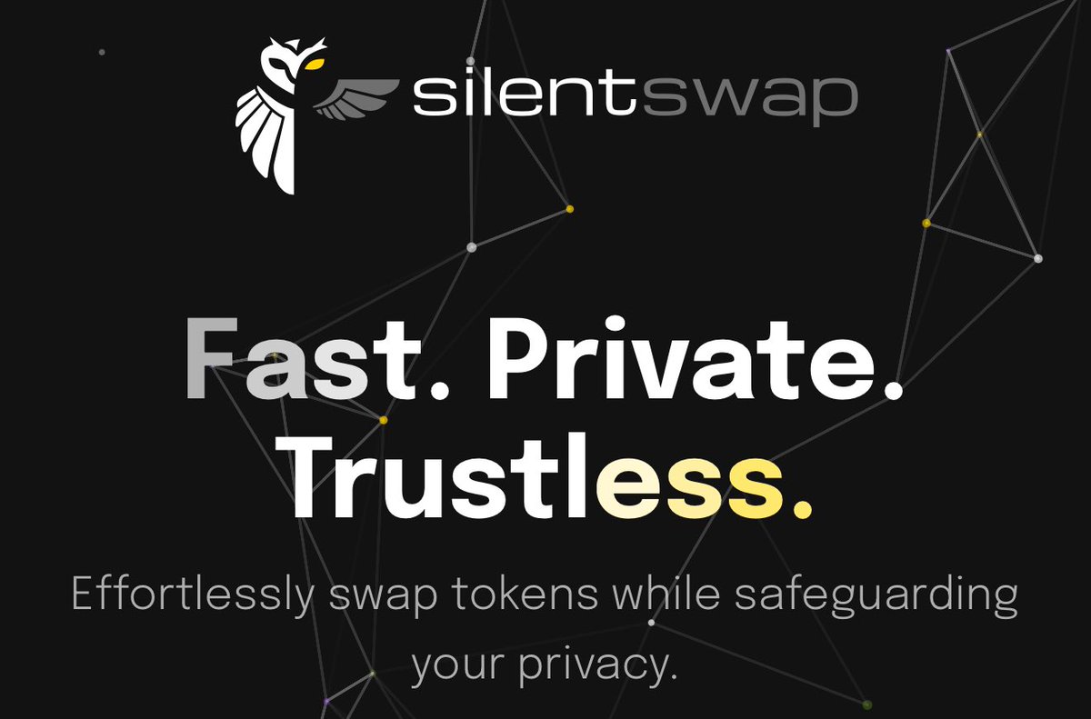 THEWillWallace1's tweet image. The future of privacy is here and it’s @SilentSwapcom 

Check it out @okx @MetaMask