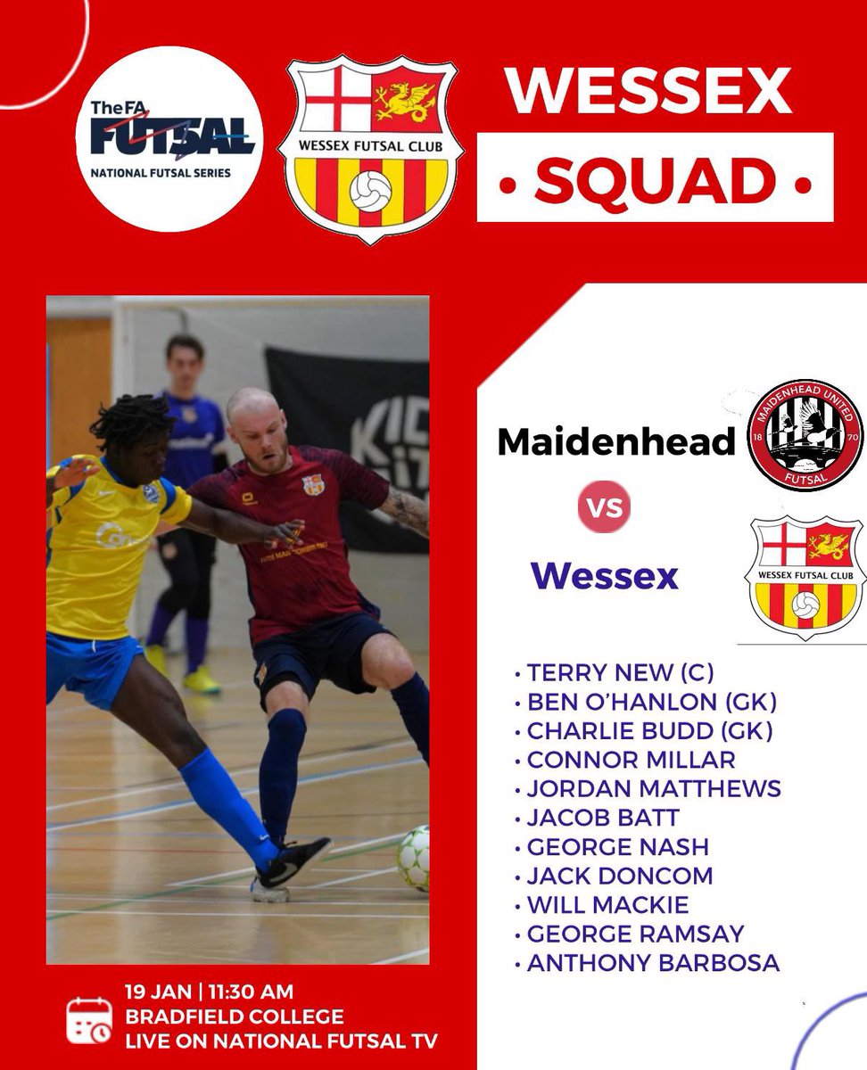 Tomorrow’s squad traveling away to Maidenhead in the <a href="/FA_NFS/">FA National Futsal Series</a> Tier 1. 

#KOKO