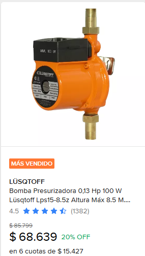 DanielHardenack's tweet photo. @HoracioCabak Siguiendo con tu lógica:
Bomba presurizadora Lusqtoff: $68.639.-
Placa de melamina blanca: $86.780.-
Sinceramente no sé cuál está mal https://t.co/LQ6AnwvDfl