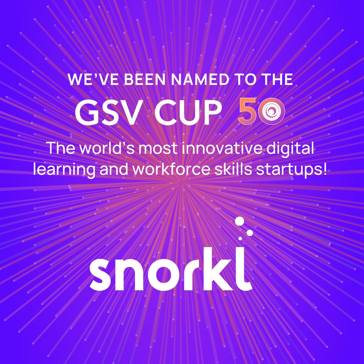 Snorkl (@snorklapp) on Twitter photo Big news! We’ve been named to the #GSVCup50—presented by <a href="/awscloud/">Amazon Web Services</a> & @GSVVentures!
The GSV Cup recognizes the 50 most innovative early-stage startups reshaping digital education and workforce development. We can't wait to join this elite group at the @ASUGSVSummit in San Diego. Big news! We’ve been named to the #GSVCup50—presented by <a href="/awscloud/">Amazon Web Services</a> & @GSVVentures!
The GSV Cup recognizes the 50 most innovative early-stage startups reshaping digital education and workforce development. We can't wait to join this elite group at the @ASUGSVSummit in San Diego.