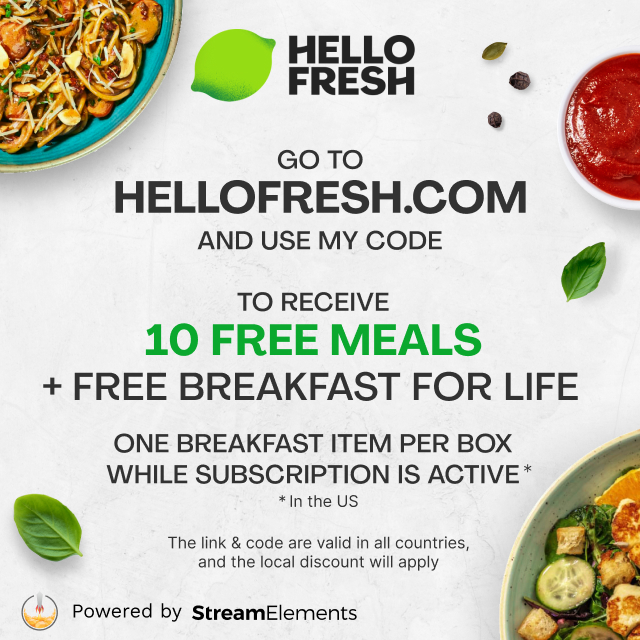 Pat Stares At (@patstaresat) on Twitter photo Happy to be #sponsored by <a href="/HelloFresh/">HelloFresh US</a> ! Subscribe to HelloFresh and use my code to receive 10 free meals + free breakfast for life! One breakfast item per box while subscription is active if you’re in the US. Outside the US, the local discount will apply. strms.net/hellofresh_pat… Happy to be #sponsored by <a href="/HelloFresh/">HelloFresh US</a> ! Subscribe to HelloFresh and use my code to receive 10 free meals + free breakfast for life! One breakfast item per box while subscription is active if you’re in the US. Outside the US, the local discount will apply. strms.net/hellofresh_pat…