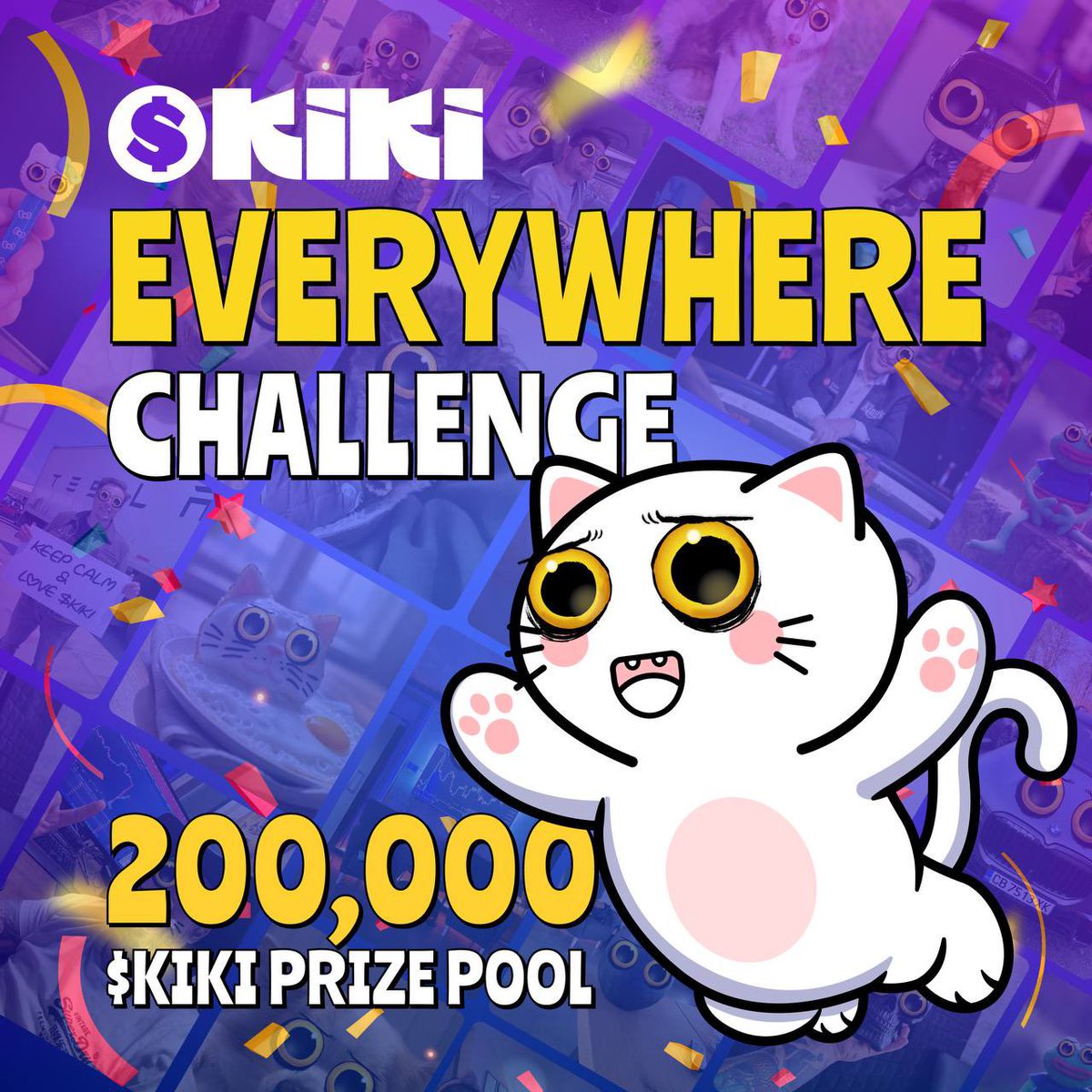 🚨$KIKI EVERYWHERE CHALLENGE 🚨

😱TOTAL OF 200,000 $KIKI TO BE GIVEN AWAY!😱

How to use $KIKI eyes:
📸✨ Snap a pic of anything you want
👉 Visit https://t.co/5QVckHljom &amp; upload your photo.
🎨 Adjust the KIKI Eyes to fit perfectly.
💾 Save your masterpiece, share it on socials https://t.co/IN049sLjMx