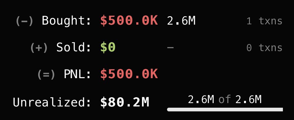 Un mec bourré achète une tx de $trump pour 500k, actuellement il se retrouve avec 80.2 millions $ de pnl en total détente.

Dans quel monde tu hold une position à 8 chiffres, prend un benef mon reuf non?