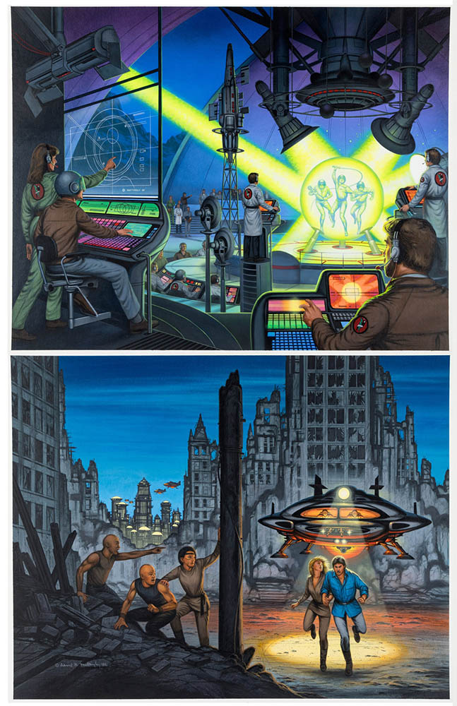 I have two more paintings on sale on Heritage, this time one for a book by Martin Caiden and the other from Douglas Hill’s “Exiles of Colsec” series.
comics.ha.com/c/search.zx?sa…
#animorphs #furryartist #art #scifiart #books #booklovers #FutureVision