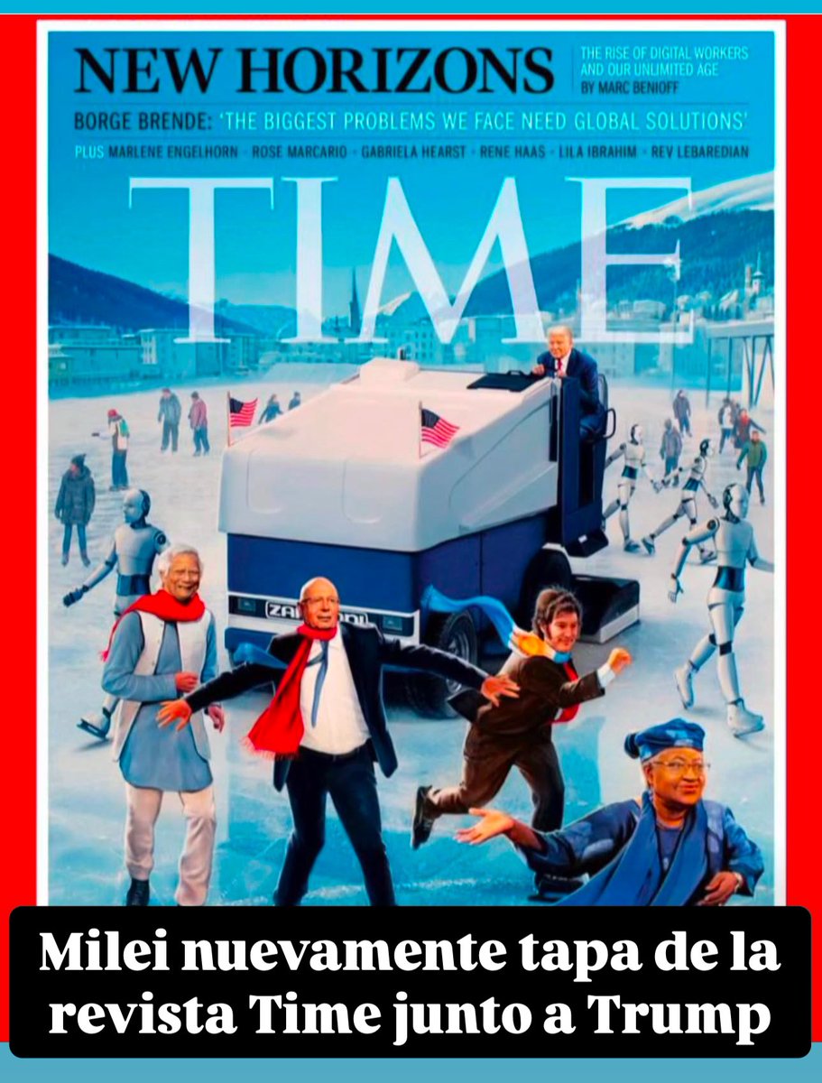 Nikgaturro's tweet photo. #BuenSabado Milei otra vez tapa de la Revista Time junto a Donald Trump y los principales líderes mundiales. 🇦🇷🌞 @JMilei https://t.co/Mqj6Y53Px3