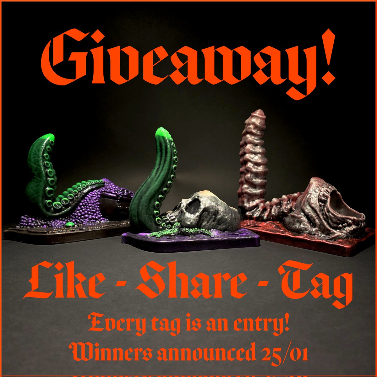 🖤 Giveaway Time! 🖤

To celebrate the launch of our new Wand Powered Grinders, we're giving one away for free! 

You even get to pick which one, and the colour! 🥰

To enter: 
🖤 - Like this post! 
🧡 - Tag your friends! 
🖤 - Retweet! 

Winner will be announced on 25/01!