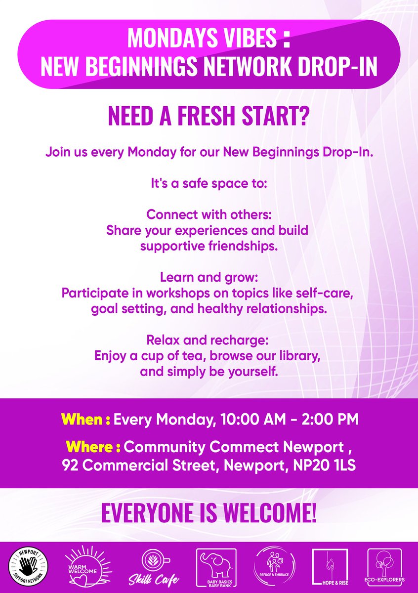 ✨ New Beginnings Network! Join Mon's Drop-In at Community Connect Newport. Heal, connect, grow!  💜 Donate £20/mo to empower survivors.

pay.gocardless.com/billing/static…

 #EndDV #HopeForSurvivors #NewportWales 💪