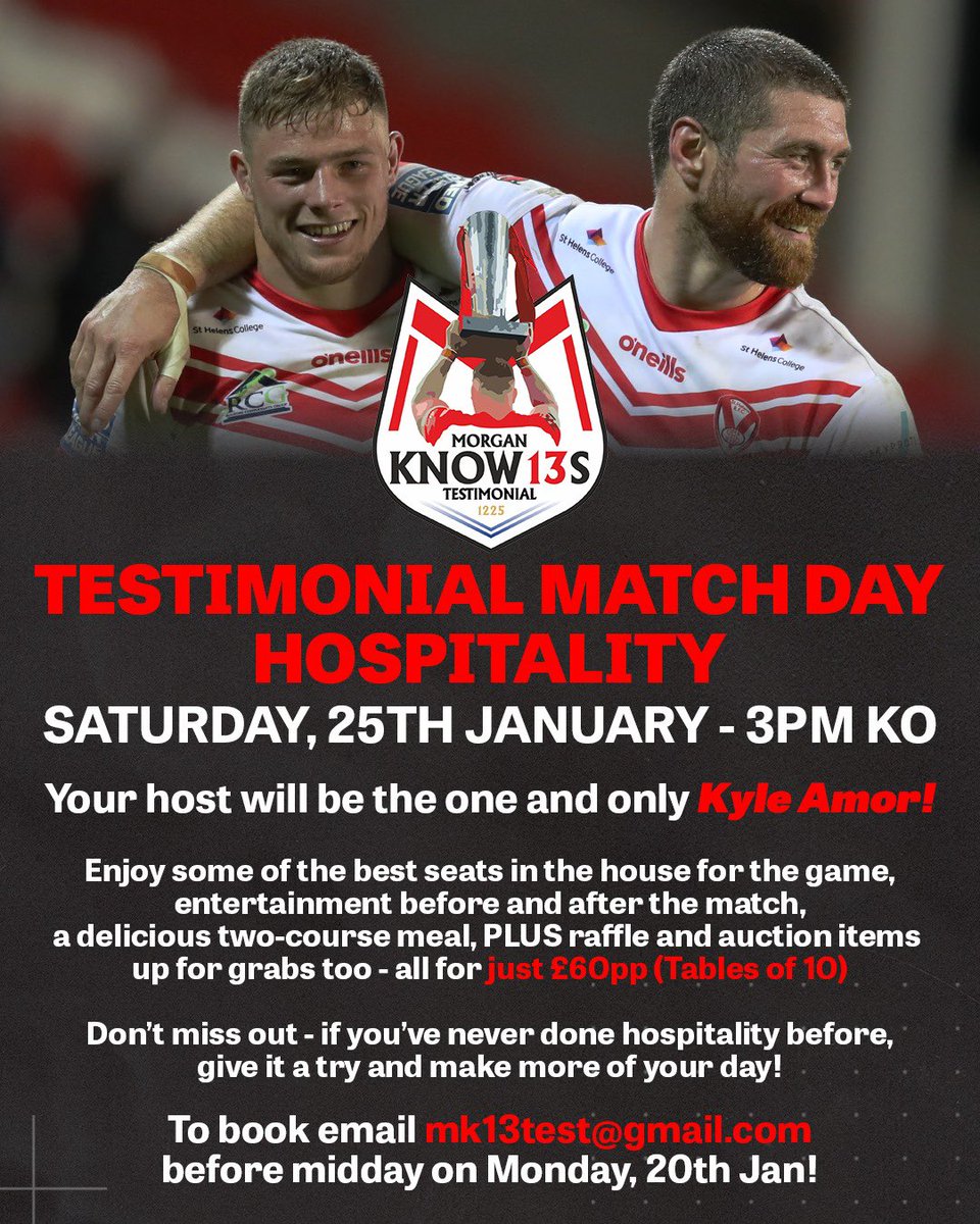 ❗️DEADLINE MONDAY 12 MIDDAY❗️

Last opportunity to book your Hospitality tickets 

Hosting the lounge is the brilliant <a href="/kylejamor87/">Kyle Amor</a> 

Last few tickets available, don’t miss out