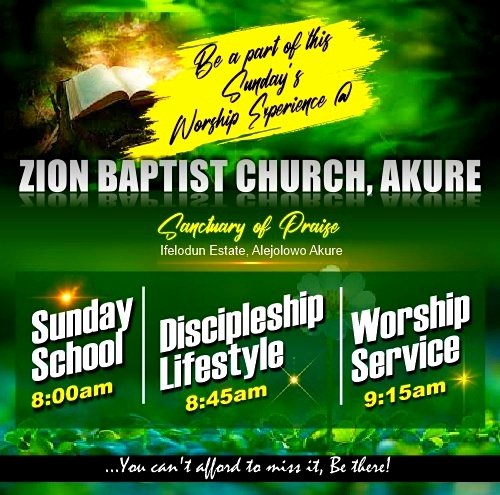 AkureZion's tweet photo. Worship with us this Sunday.
God is waiting for you. https://t.co/Vg8EEK5zg8