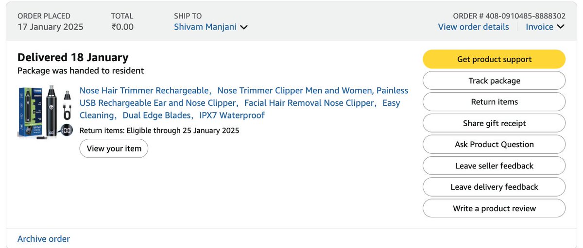 ShivamManjani's tweet image. shows product delivered.. *but never was delivered*. Lovely @amazonIN #AvoidAmazon #Thieves #Liers #ecommerceindia