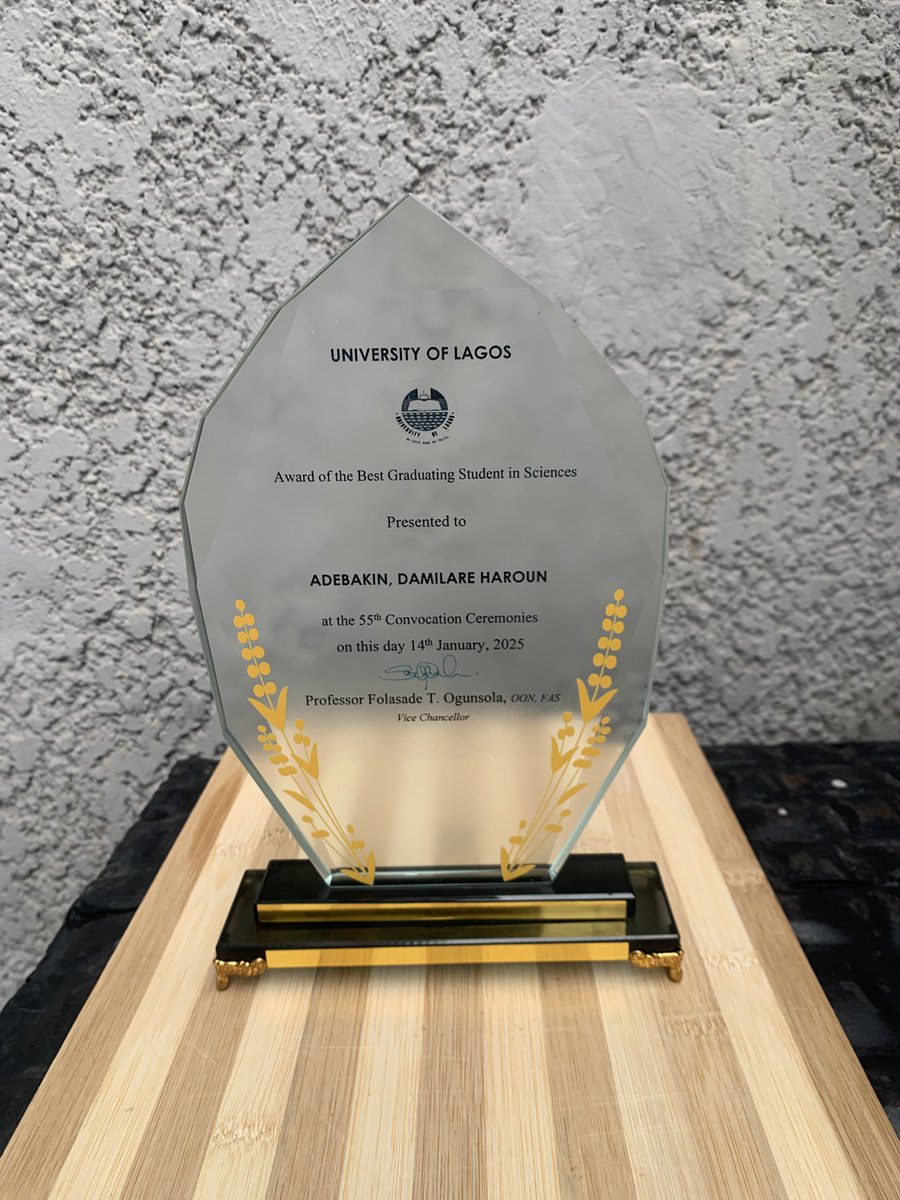 A_D_Haroun's tweet image. Mine the Treasures in UNILAG

Graduated with a perfect CGPA of 5.0/5.0 as overall best graduating student of the University of Lagos @UnilagNigeria but it doesn’t stop there — فضل من الله. Achieved this and so much more, by Allah’s grace.
I hope this inspires every youth…
No 10.