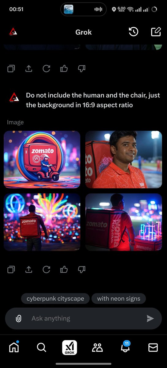 TechChatterjee's tweet photo. #GrokAI hallucinating about #Zomato for totally unrelated prompts. 😂

@zomato @deepigoyal @grok @elonmusk https://t.co/DPWMiMNuye