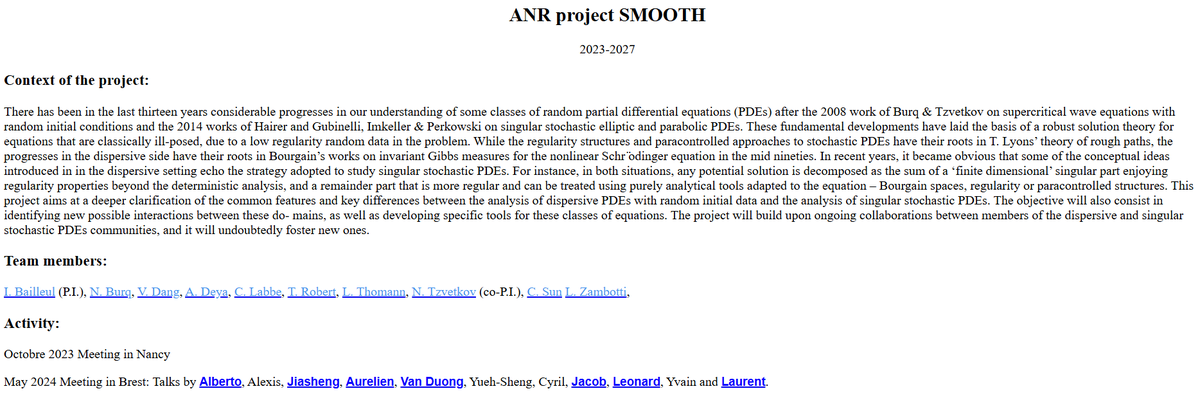 YoungStatS2's tweet photo. 🧑🎓💼A postdoc position in singular #SPDE-s is available in project funded by ANR (National Agency of Research) within the setting of the project "Smooth".
For application send CV + cover letter to nikolay.tzvetkov(at)ens-lyon(.)fr and Ismaël Bailleul.
https://t.co/w3zQLVveKG https://t.co/iNO0VP1VP0