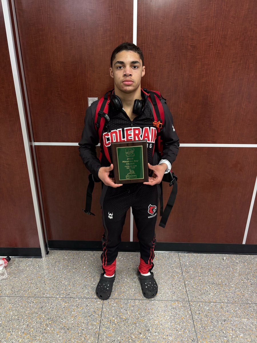 ColerainWres's tweet photo. Congrats to Demarco Kate’s on his third place finish at Maumee Bay this weekend. He defeated 4 ranked wrestlers. 

The rest of our team competed well and learned a lot about ourselves this weekend. https://t.co/P4x5x4S3I4