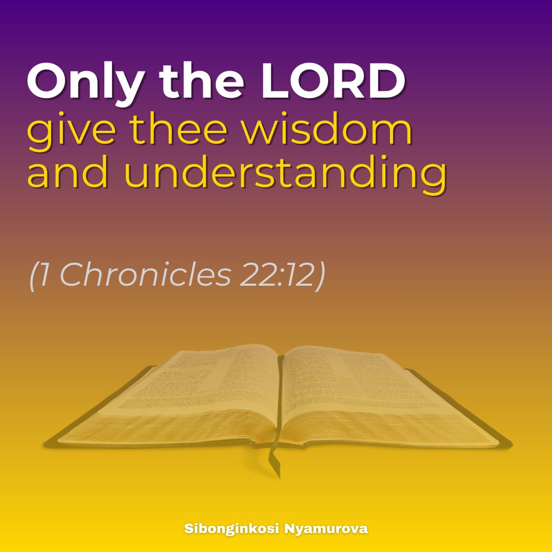 ChristGloryFam1's tweet image. Only the LORD give thee wisdom and understanding, and give thee charge concerning Israel, that thou mayest keep the law of the LORD thy God. (1 Chronicles 22:12)

#WisdomInChrist #DivineGuidance #FaithInAction #EmpoweredByGod